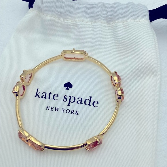 Kate Spade Gold Bangle Bracelet with Rose Accents - Picture 2 of 4